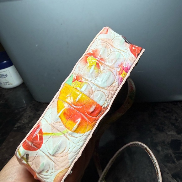 Brahmin Floral Watercolor Printed Crossbody in Pink, Red, Yellow & Green - Picture 3 of 6